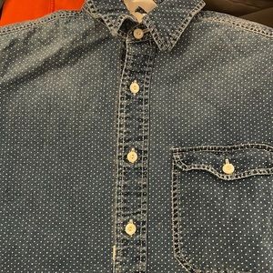 RRL by Ralph Lauren Blue Dot Shirt Sz 2 (Small)